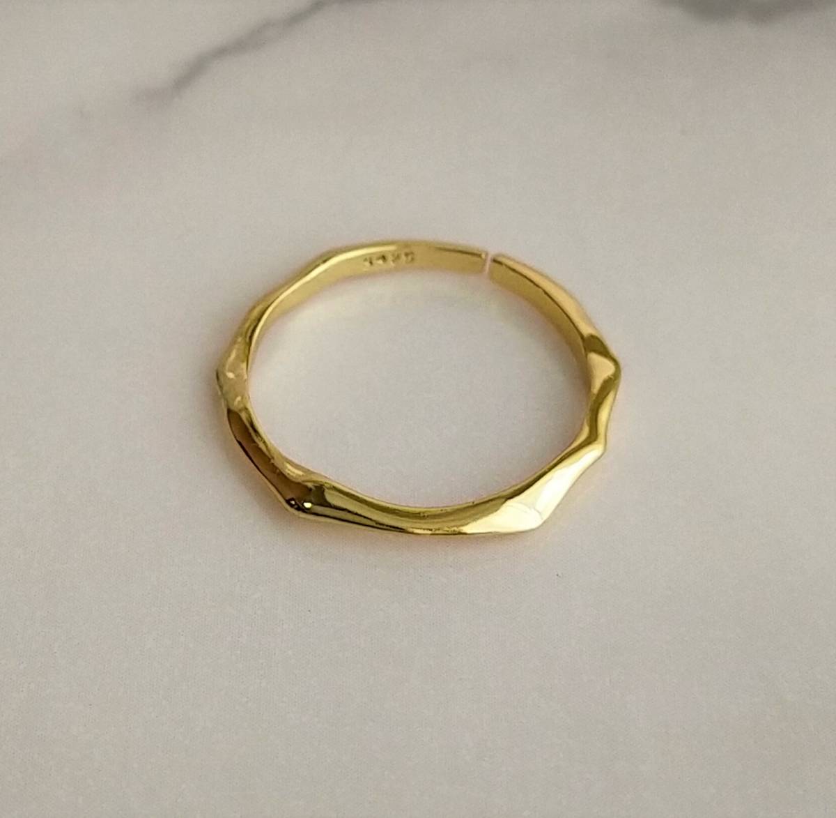 極細 リング ゴールド 11号～ シルバー925 サイズ調節 細い 華奢 指輪 かわいい イヤーカフ