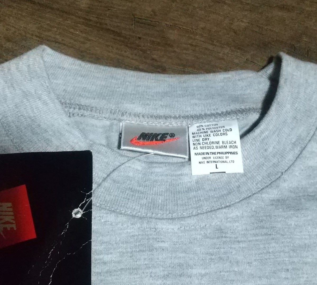 値下げ交渉 1990 or 2000年代 ナイキ 長袖 Tシャツ グレー ブラック 銀タグ 紙タグ付き 検)NIKE L/S TEE Gray Black ロングスリーブ 灰 黒