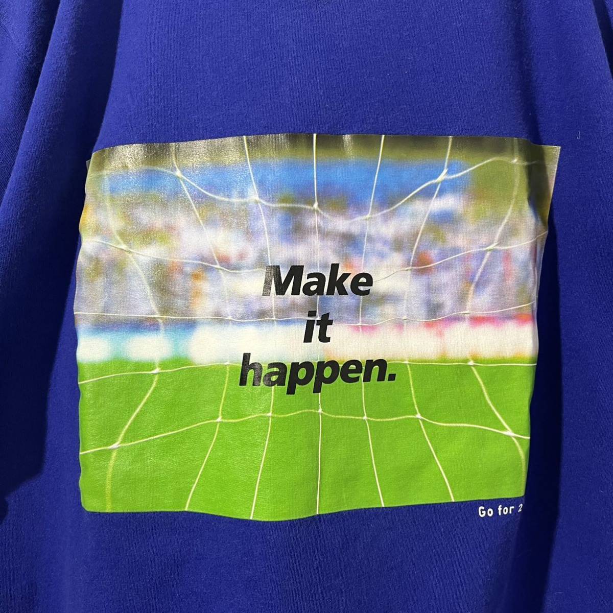 adidas 2003 キリンチャレンジカップ アディダス KIRIN サッカー 日本代表 半袖 Tシャツ ブルー 青 サイズL 綿100%_画像4