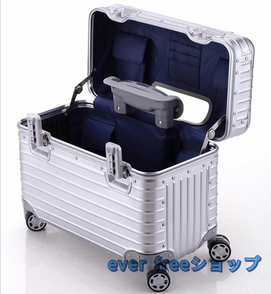 美品 品質保証★アルミスーツケース 22インチ シルバー 小型 アルミトランク 旅行用品 TSAロック キャリーケース キャリーバッグの画像7
