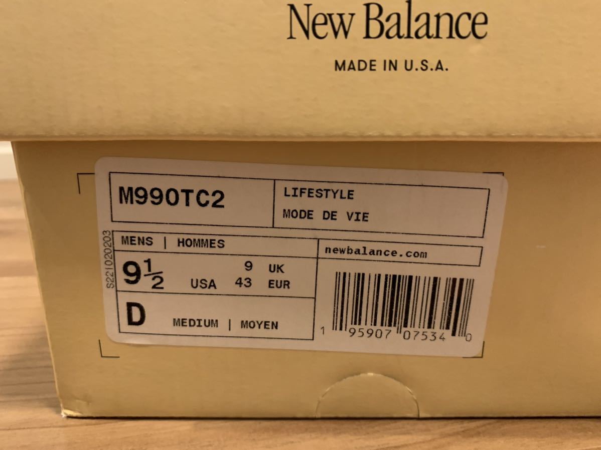 新品未使用 new balance M990TC2 V2 Sea Salt by Teddy Santis US9.5 27.5cm テディ　サンティス ニューバランス made in USA_画像8