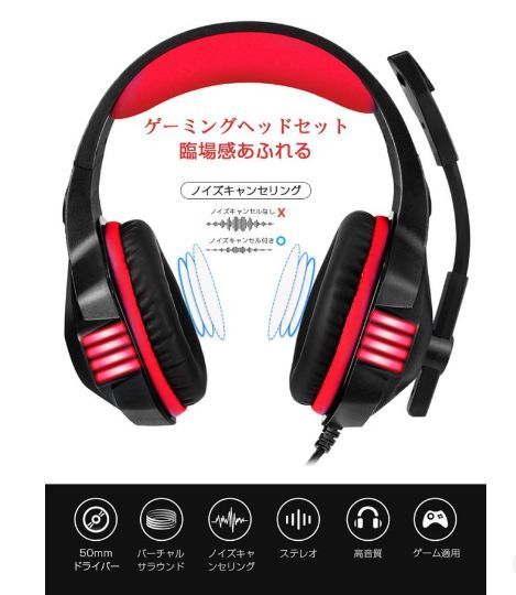 令和モデル ゲーミングヘッドセット switch/ps4 ヘッドホン マイク付き 伸縮可能 LED付 有線 3.5mm ゲームヘッドフォン 任天堂/Skype 対応_画像9