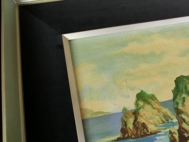 ◆油彩 油絵 「瀬戸内海の島」setonaikai 経年品 ◆_画像7