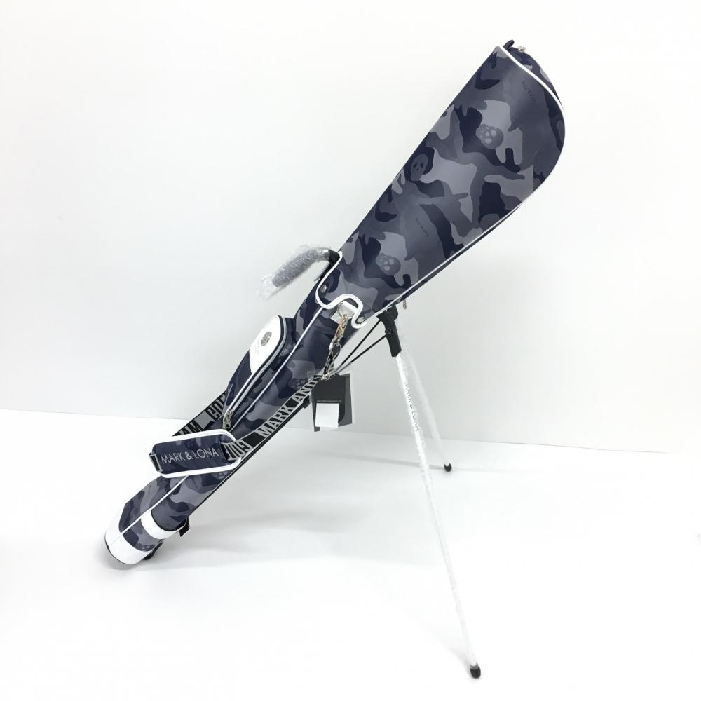 新品】マークアンドロナ スタンド式クラブケース ネイビー×白 迷彩