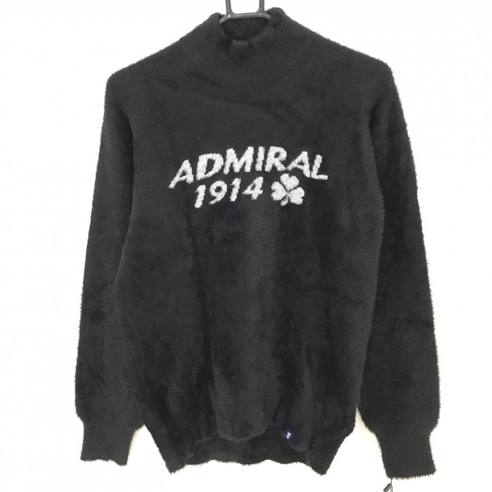 【新品】アドミラル ハイネックセーター 黒×白 ニット ファー ボア レディース LL ゴルフウェア Admiral_画像1