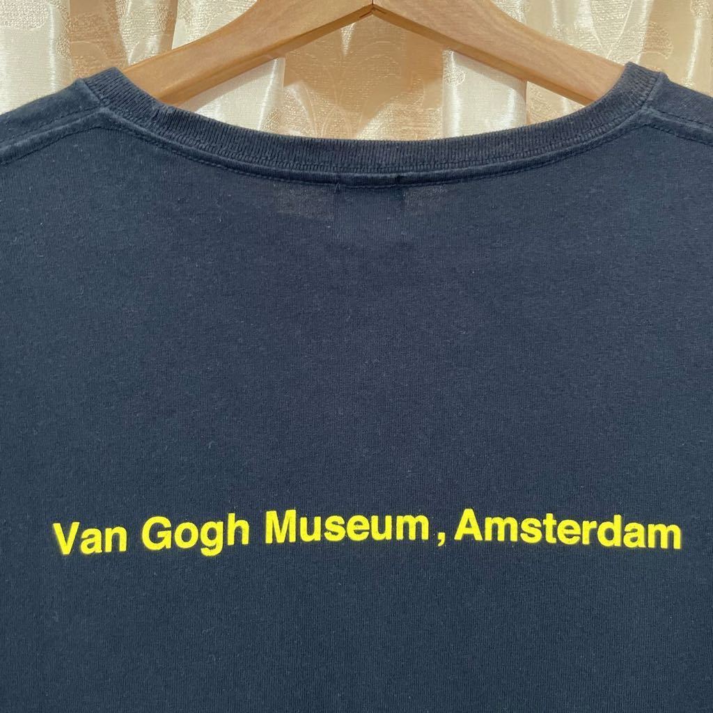 ゴッホミュージアム公式 Van Gogh Sunflowers BIG ゴッホ ひまわり Tシャツ サイズL ブラック ナノ・ユニバース_画像4