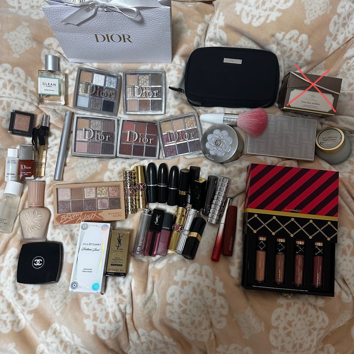 デパコスまとめ売り Dior MAC YSL CHANEL THREE ゲラン CLIO JILL RMK