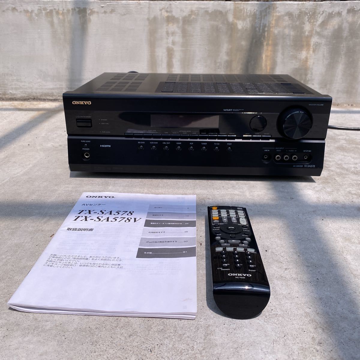 3 ONKYO オンキョー AVセンターアンプ TX-SA578 リモコン付属