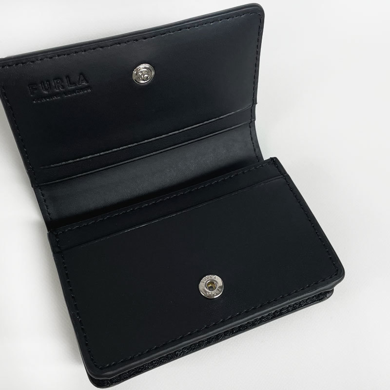 FURLA フルラ 新品・アウトレット カードケース WP00125 AX0733 O6000 ムーンビジネスカードケース レザー 本革 ロゴ ブラック 送料無料_画像4