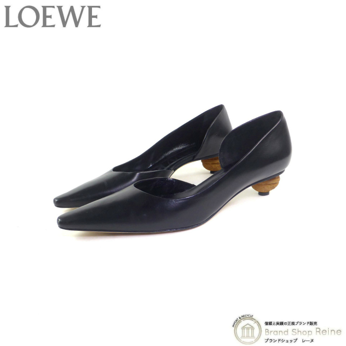 ロエベ （LOEWE） クルミヒール パンプス シューズ 靴 #39 ブラック（新品同様）中古