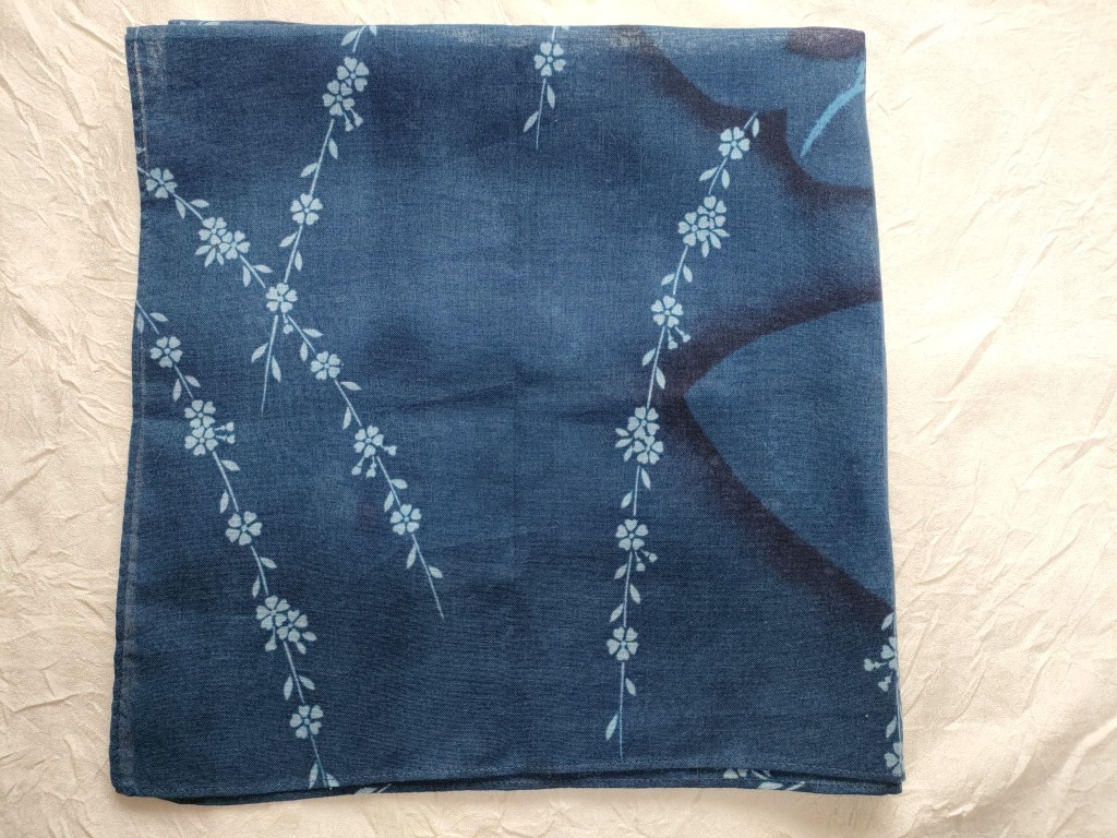ハンカチコレクション 藍染め大判53㎝正方形 着用回数が少ないUSED品の画像3