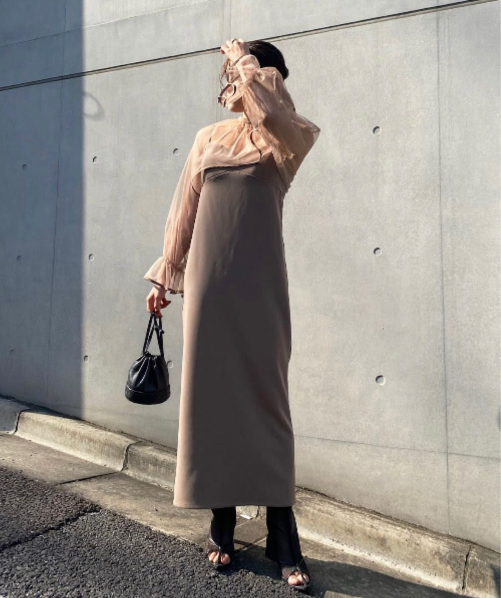 Ameri VINTAGE MANY WAY TULLE VEIL DRESS Brown Mサイズ｜Yahoo 