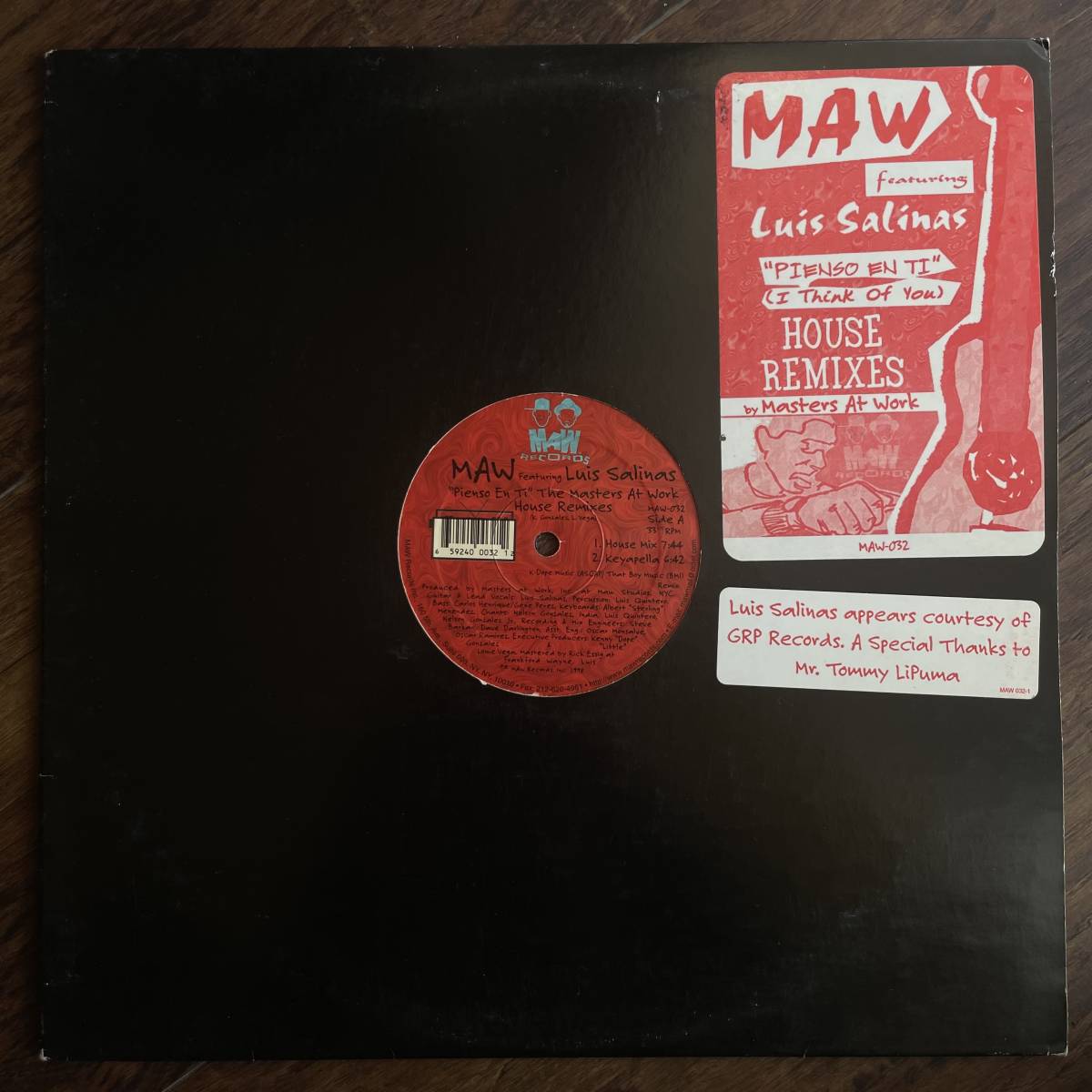 MAW feat. LUIS SALINAS - PIENSO EN TI (I THINK OF YOU) HOUSE REMIXES / MASTERS AT WORK / Louie Vega / Kenny Dope_画像1