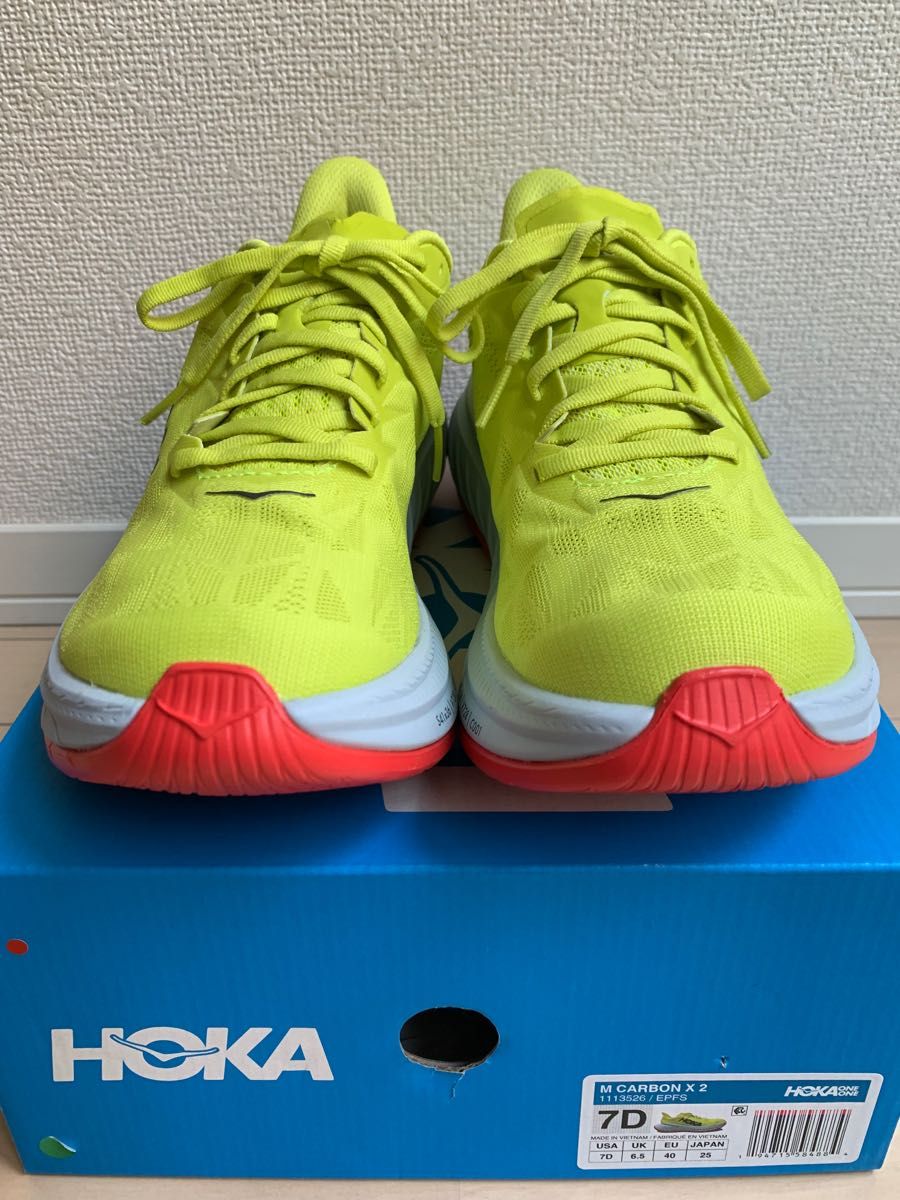 【新品】HOKA ONE ONEホカオネオネ　CARBON Ⅹ 2 (カーボンⅩ2) ◆25.0㎝◆¥27,500◆匿名配送