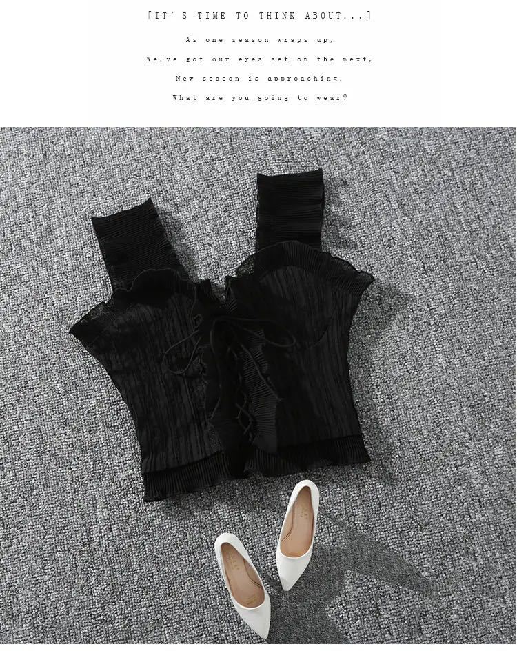 【韓国ファッション】レースアップフリルキャミソール/ブラック【新品】_画像1