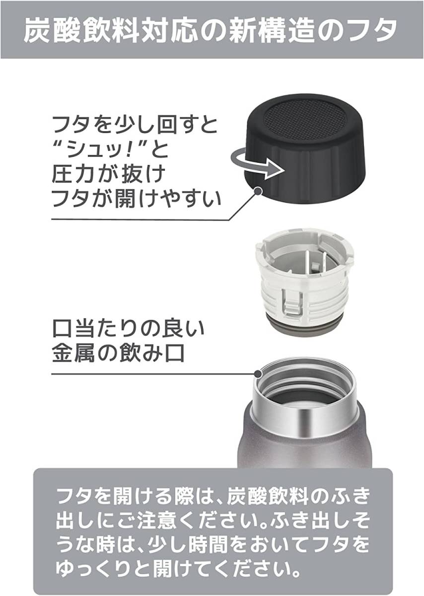 保冷炭酸水筒 飲料 500ml 真空 断熱 圧力 シルバー ボトル スポーツ アウトドア ステンレス ビール どんな飲み物もこれなら大丈夫!