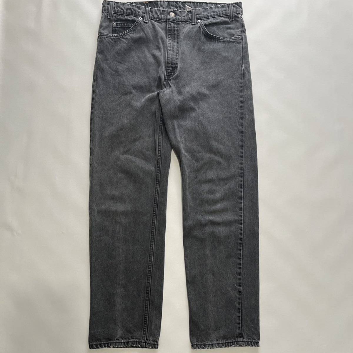 W38 L30】90s LEVI'S 505 サルファ ブラック デニムパンツ USA 製