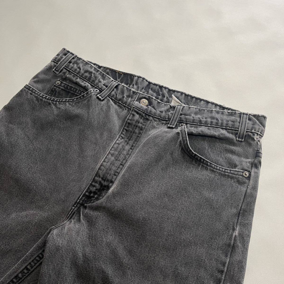 【W38 L30】90s LEVI'S 505 サルファ ブラック デニムパンツ USA 製 リーバイス ヴィンテージ 501 USA 80s 70s 60s ヒゲ 先染