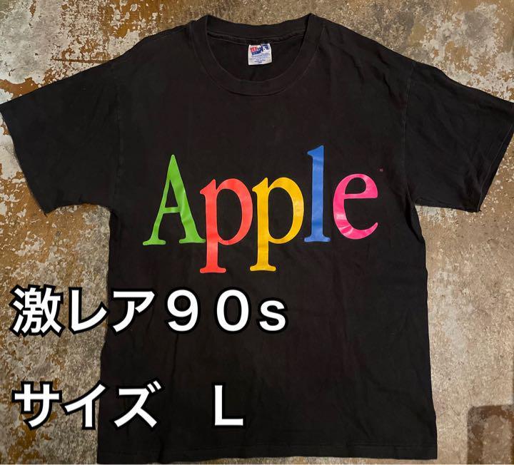 90's ヴィンテージ Apple シャツ　USA古着　企業ロゴ　ワークシャツ　Vintage アップル Tシャツ Lサイズ 企業物 ヴィンテージ