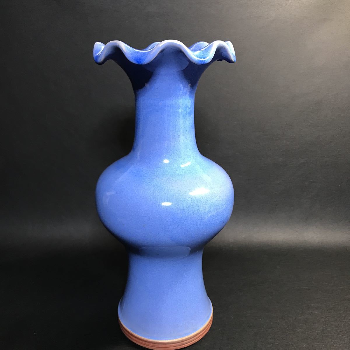Yahoo!オークション - 小原流 花瓶 花器 青 Yahoo!オークション - 小原流 花瓶 花器 青
