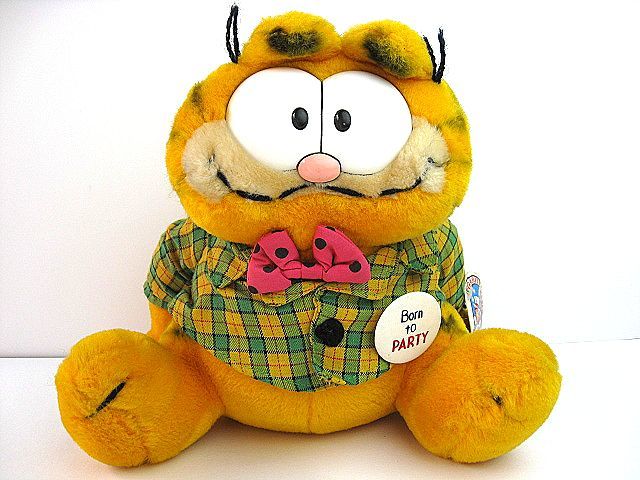 1980 S ガーフィールド Garfield ビンテージ ぬいぐるみ R Dakin社製 フラッシャー付 アンティーク 1981年製 アメコミ キャラクター 猫 Ebuyjp
