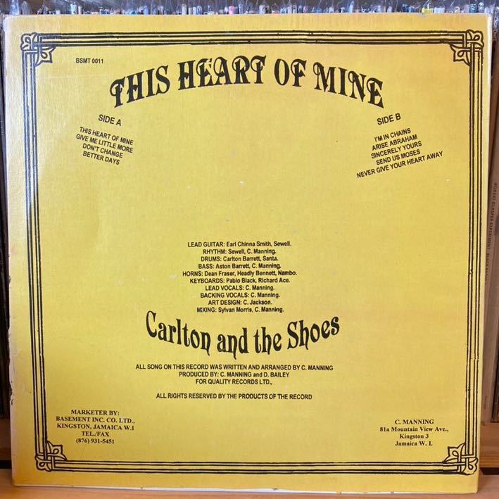 ジャマイカ盤 Carlton and the Shoes LP カールトン・アンド・ザ・シューズ - This Heart Of Mineの画像2