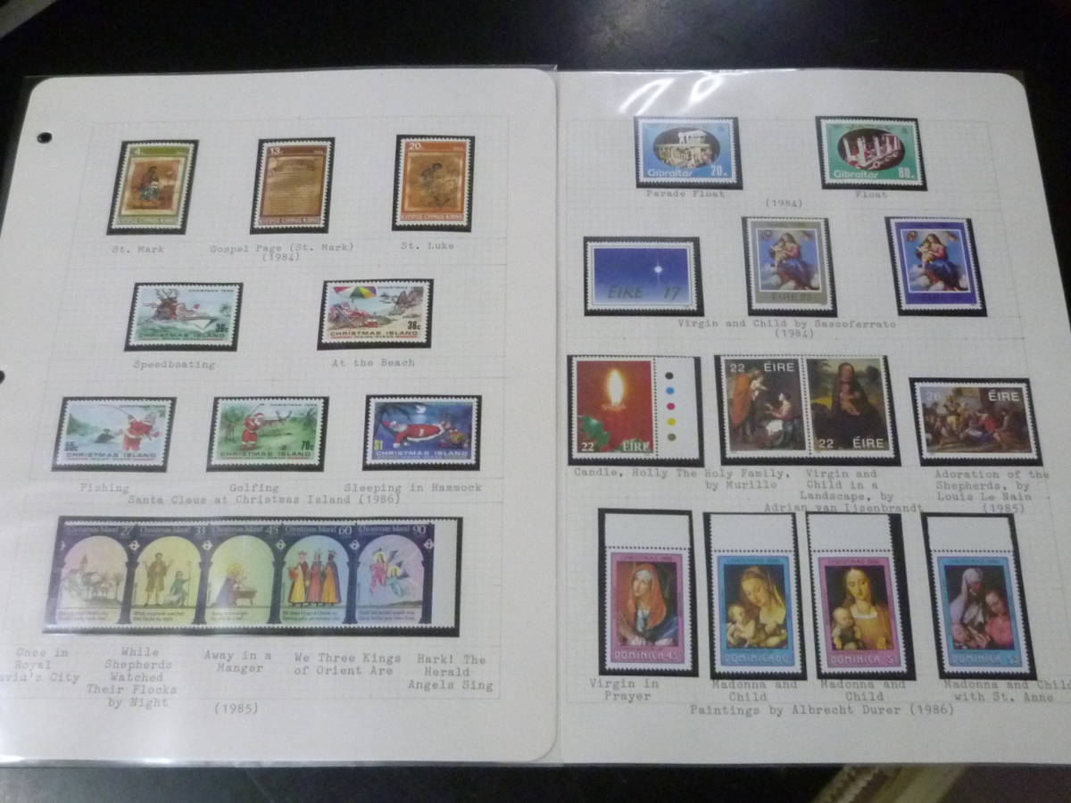 23 A N3-1F religion picture stamp Christmas etc. 1974-86 year each country Monaco * Australia * other total 10 leaf unused NH*VF * explanation field obligatory reading 