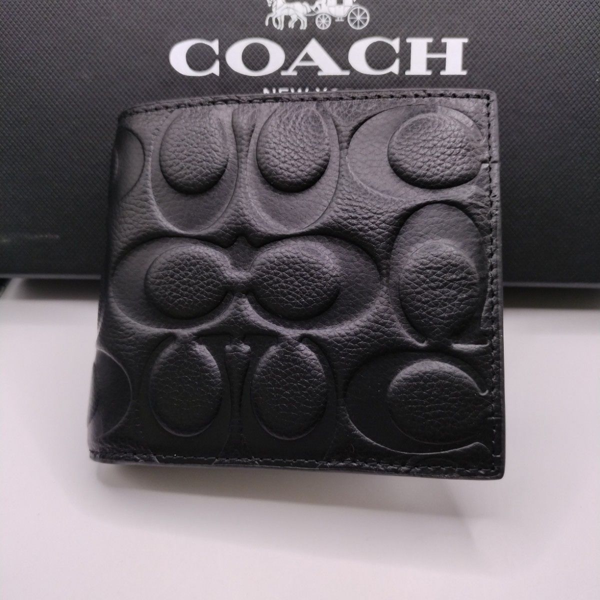 新品未使用】COACHコーチ エンボスシグネチ 折財布 メンズ レディース