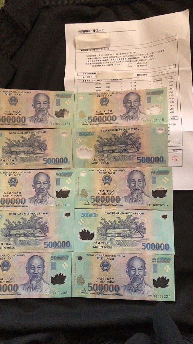 500,000 ベトナム ドン紙幣 10枚 500000 ベトナムドン 紙幣 500,000ベトナムドン Vietnam VND -usdm-59c  通販