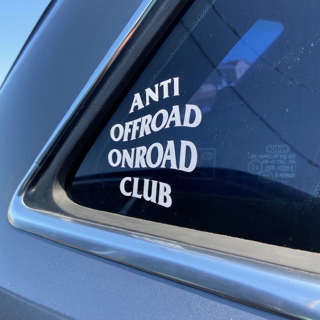 ★FF★ANTI OFFROAD ONROAD CLUB 抜きステッカー★黒★アゲ系 リフッテッド リフトアップ★アンチオフロードオンロードクラブ_画像2