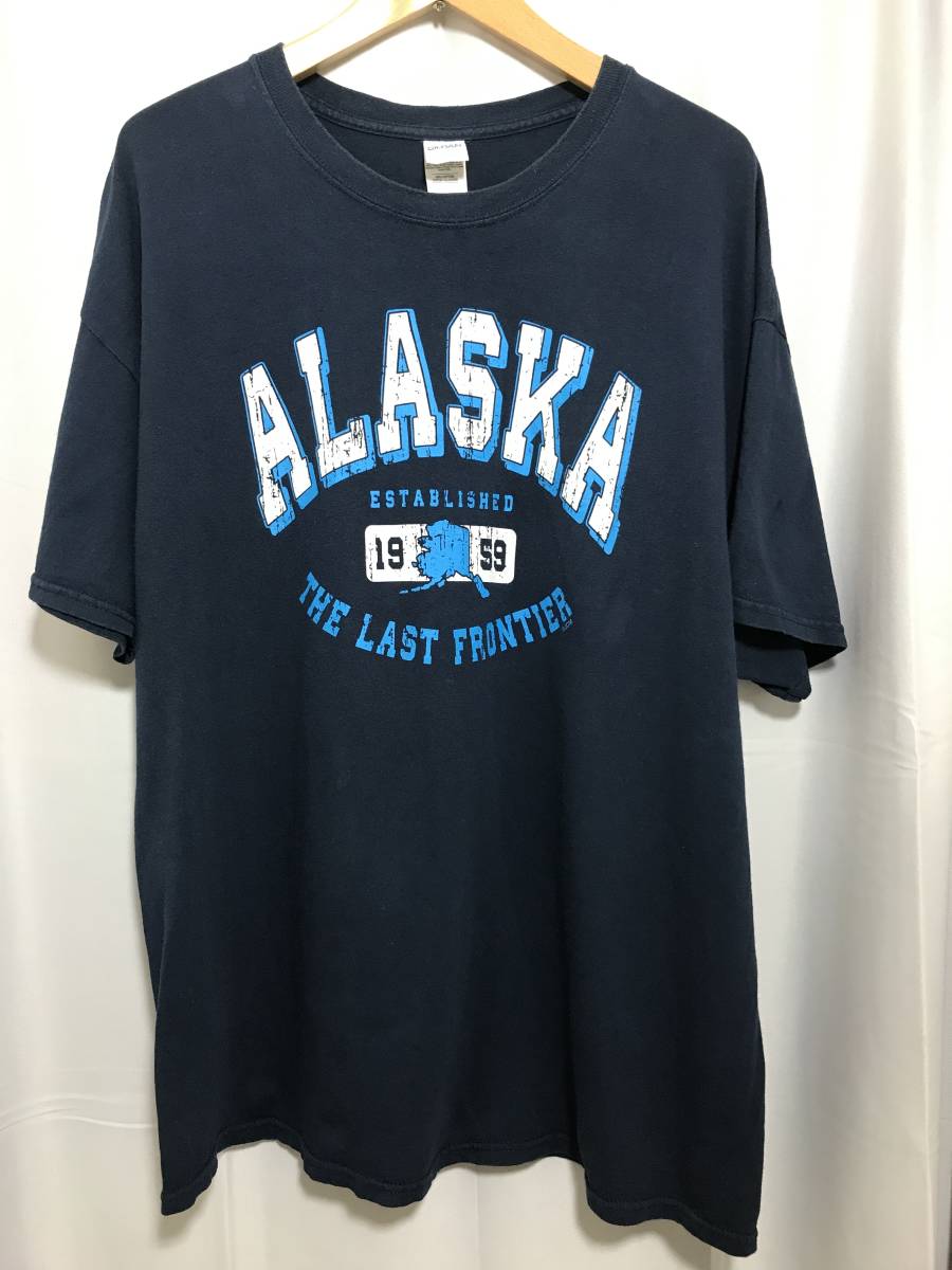 GILDAN heavy cotton print T shirt ギルダン　プリントTシャツ　Alaska The last frontier XL size 古着　used_画像1