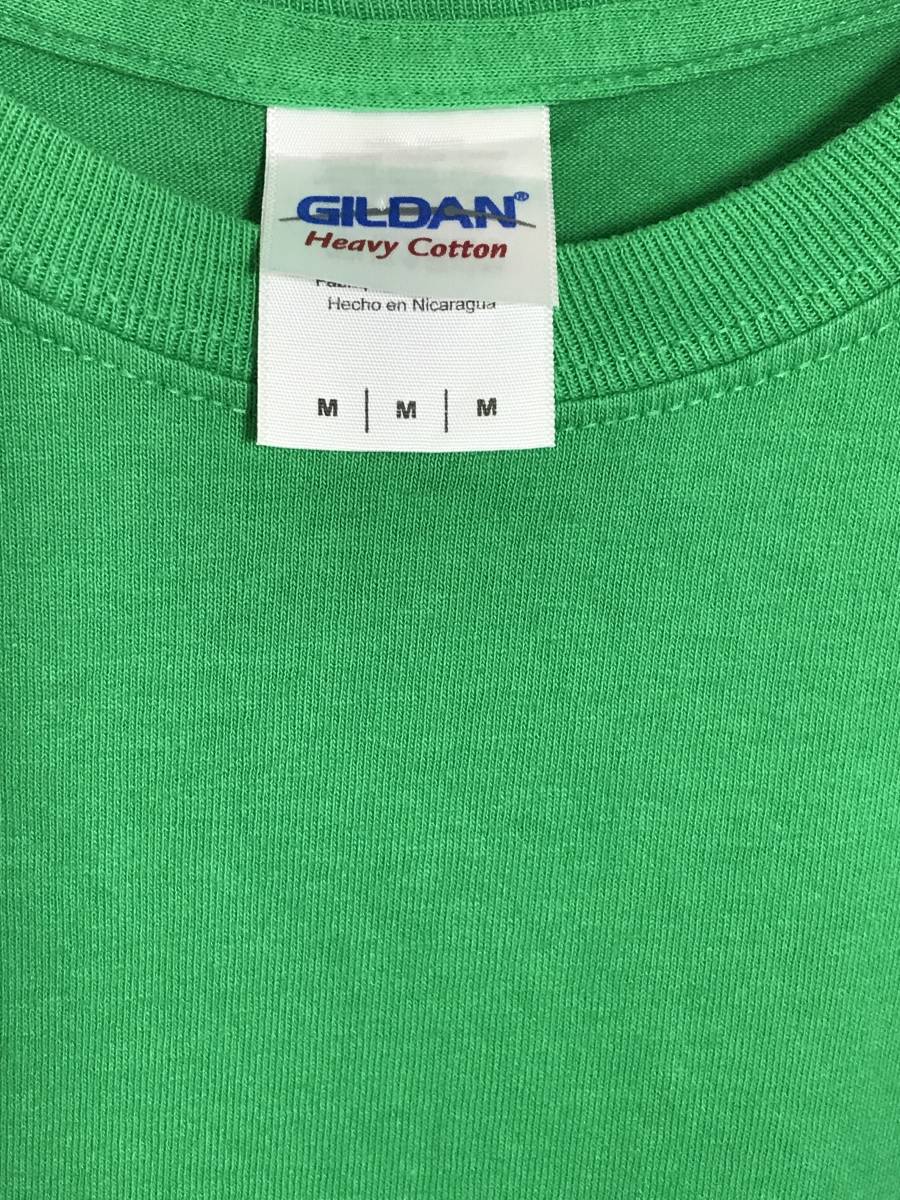 GILDAN heavy cotton ギルダン　Mountain DUDE プリントTシャツ　USA古着　used M size グリーン