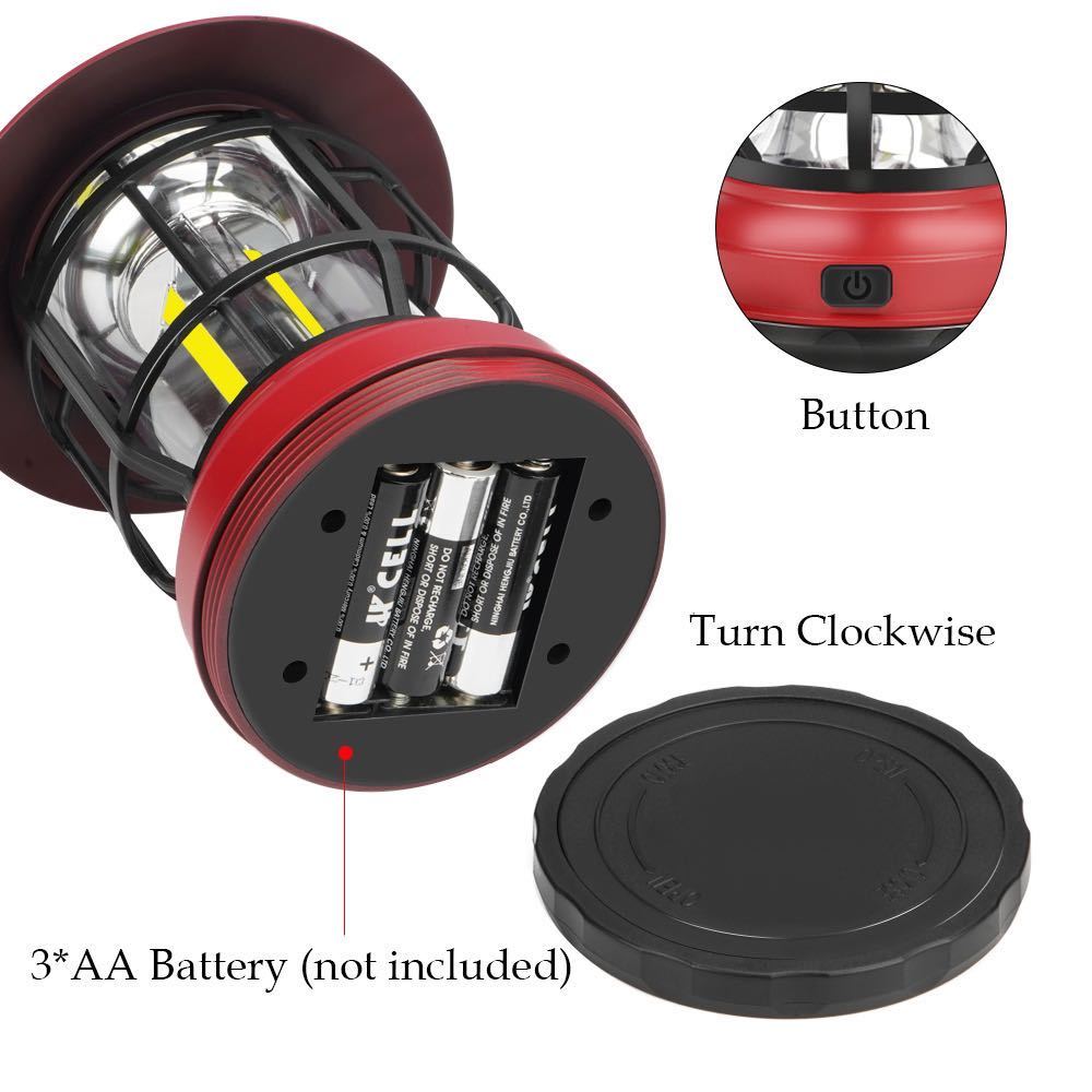 ミニエジソンランタンLED電池式(単三電池３本)　小型LEDランタンアウトドア キャンプ　ブラック_画像9