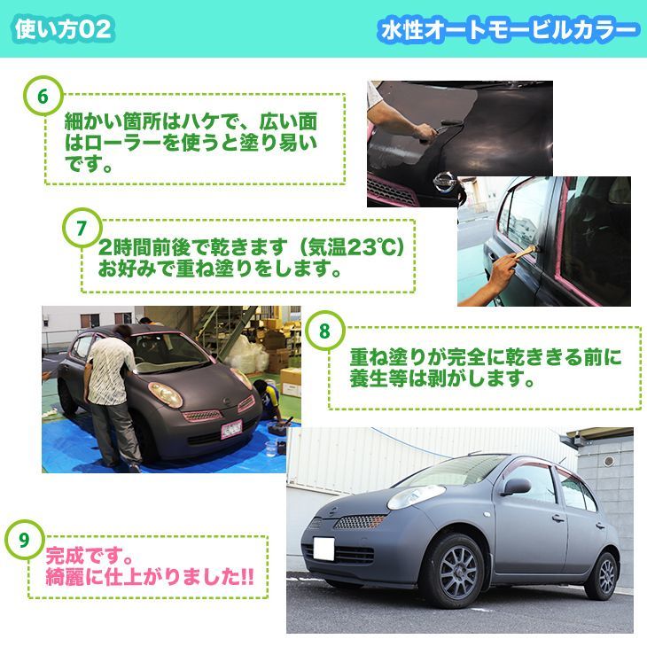 水性オートモービルカラー 75-85A ライトグレー 1kg/艶消し 水性塗料 つや消し 車　 Z25_画像8