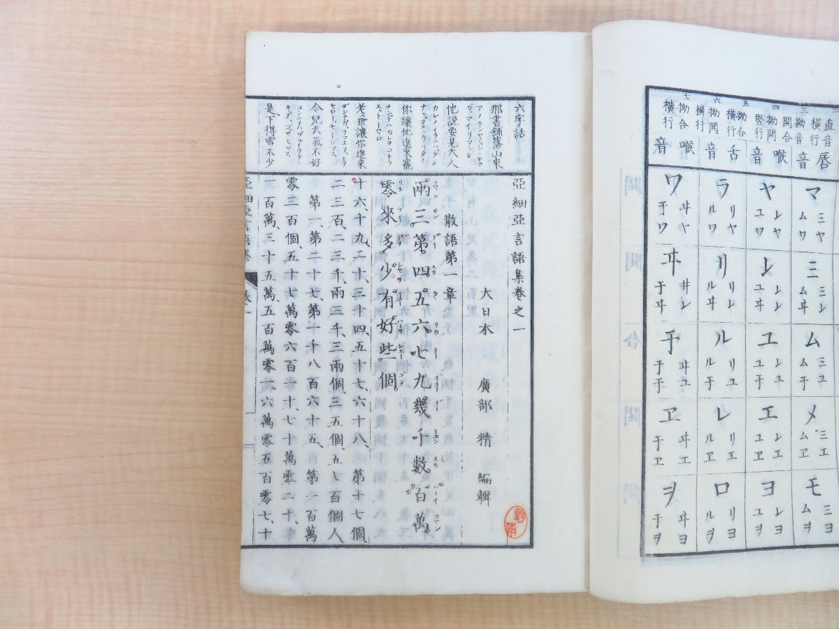 流行り の ブランド 廣部精編輯『亜細亜言語集 青山清吉 支那官話部』明治25年 巻上 和書