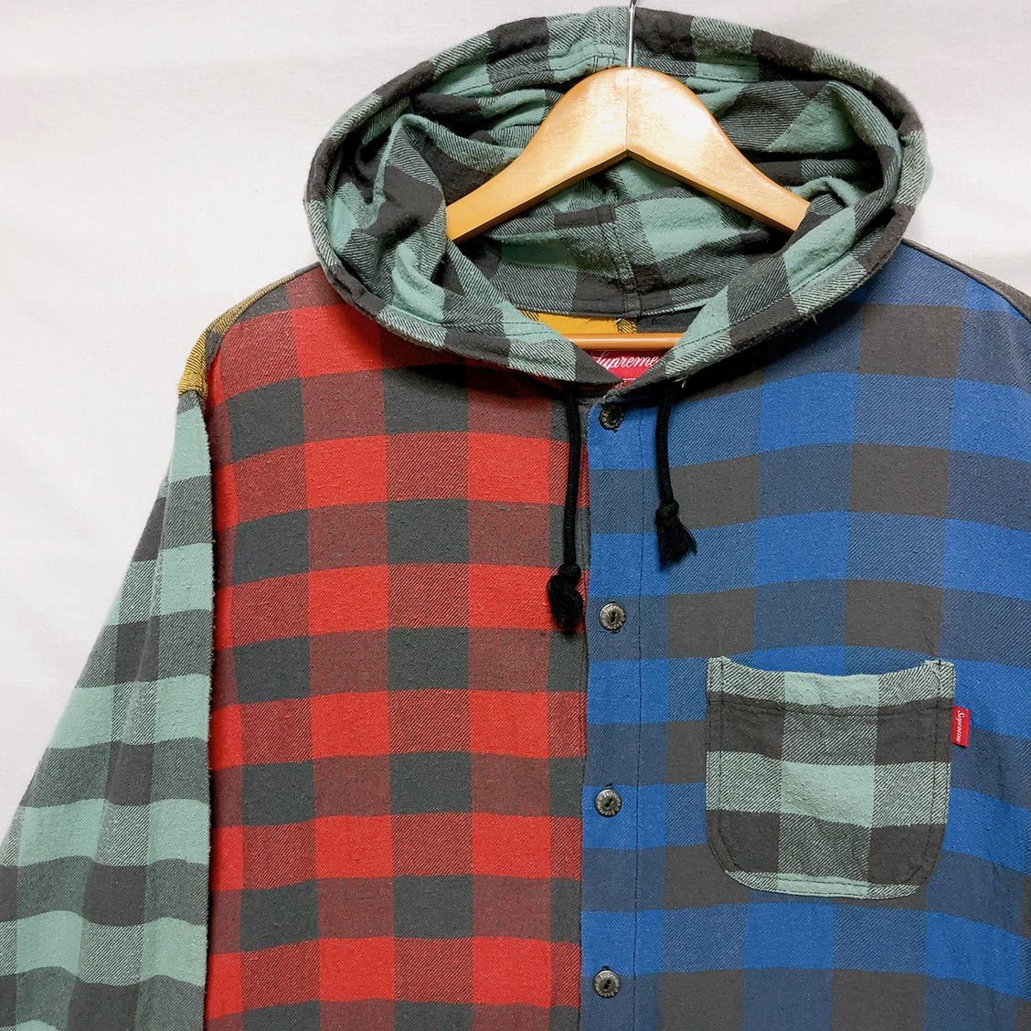 有名な高級ブランド Supreme Hooded Buffalo Plaid Flannel Shirt 17AW
