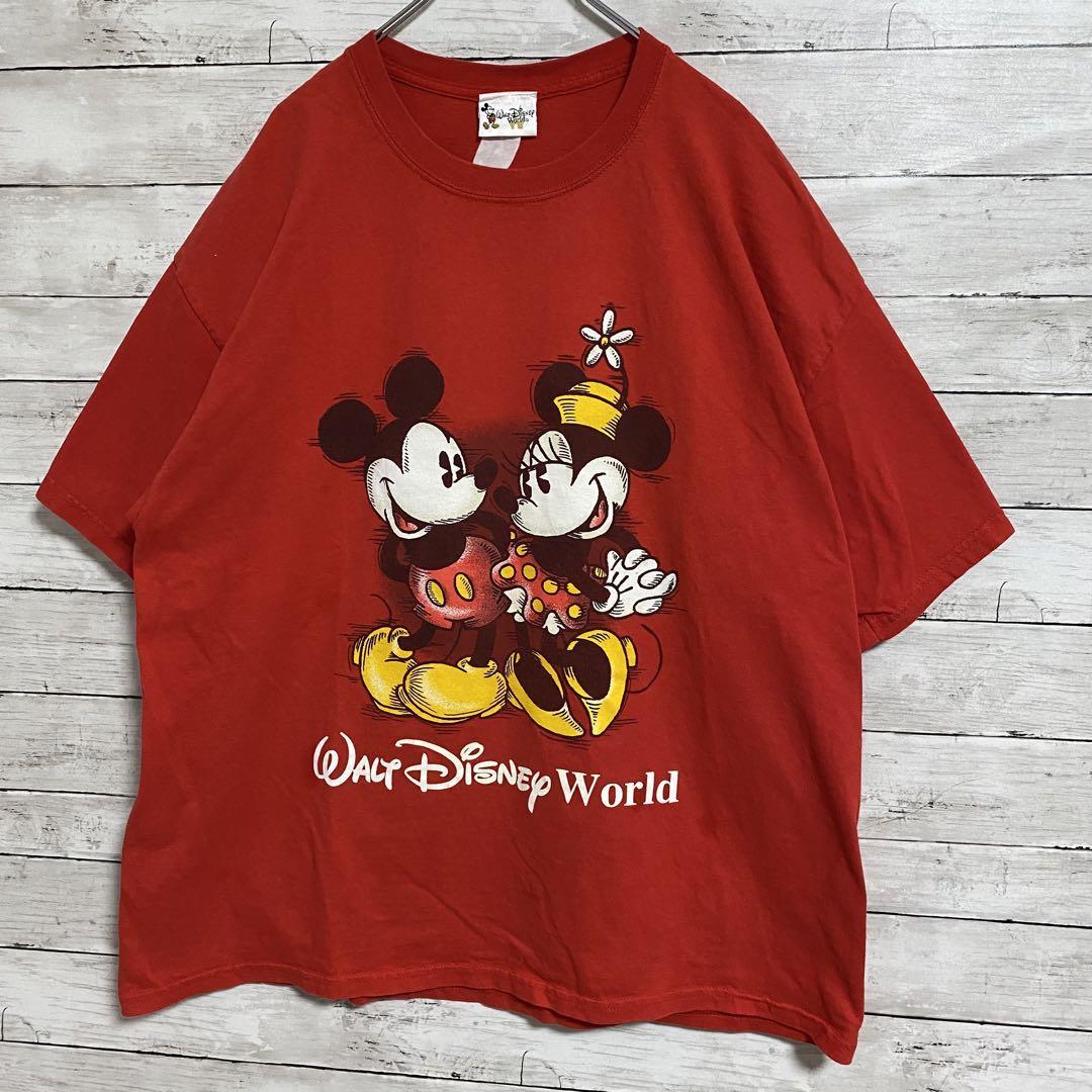 【希少デザイン】Disney ディズニー　ミッキー　ミニー　Tシャツ　ヴィンテージ　半袖　海外 一点物 キャラクター ゆったり オーバーサイズ