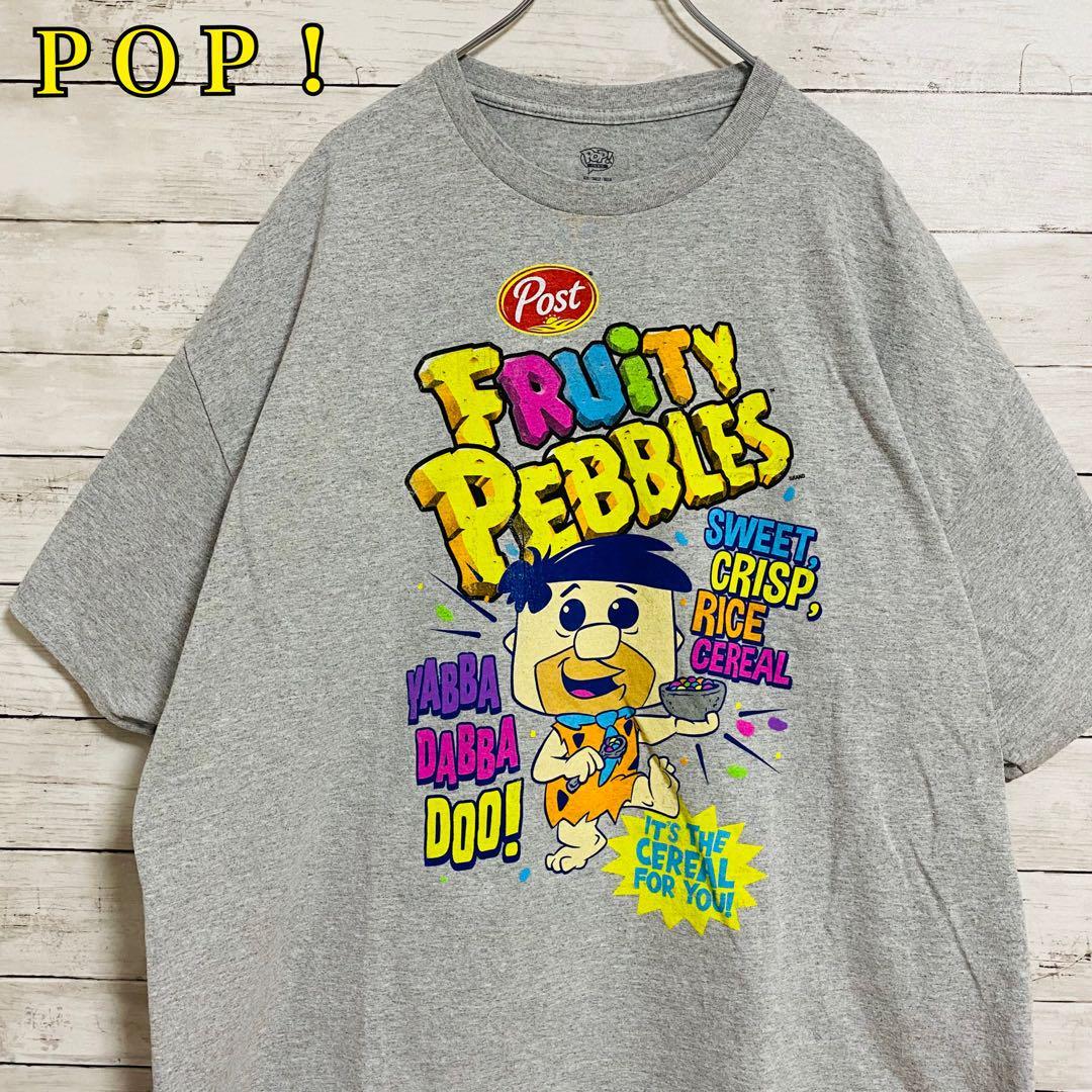 【入手困難】Flintstones x Fruity Pebbles Tシャツ　ゆったり　オーバーサイズ　ビッグプリント　インナー　映画　ムービー　海外　人気