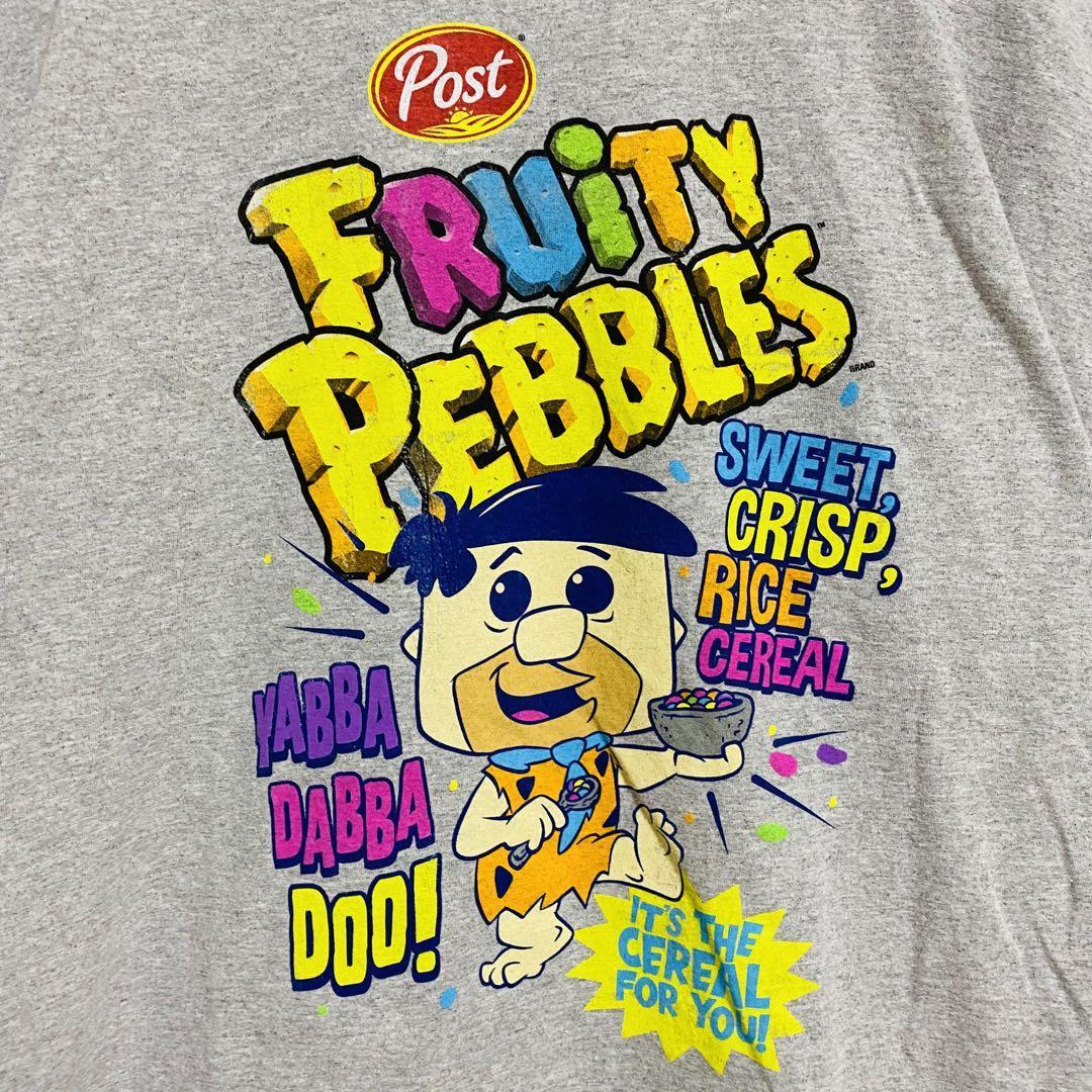 【入手困難】Flintstones x Fruity Pebbles Tシャツ　ゆったり　オーバーサイズ　ビッグプリント　インナー　映画　ムービー　海外　人気