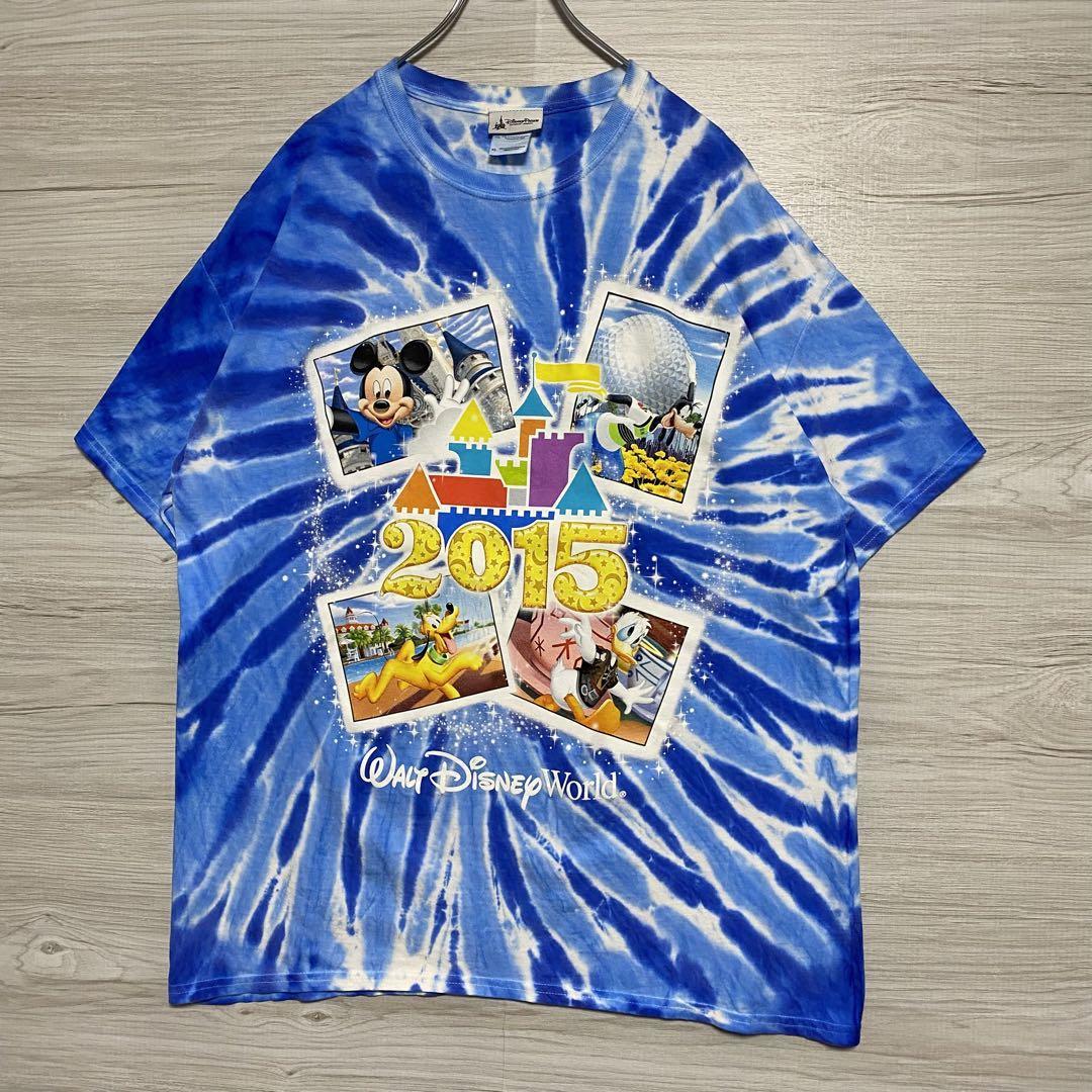 【入手困難】 Disney ディズニー　Tシャツ　XLサイズ　ダイダイ柄　半袖　海外　一点物　キャラクター ディズニーランド　ディズニーストア_画像3