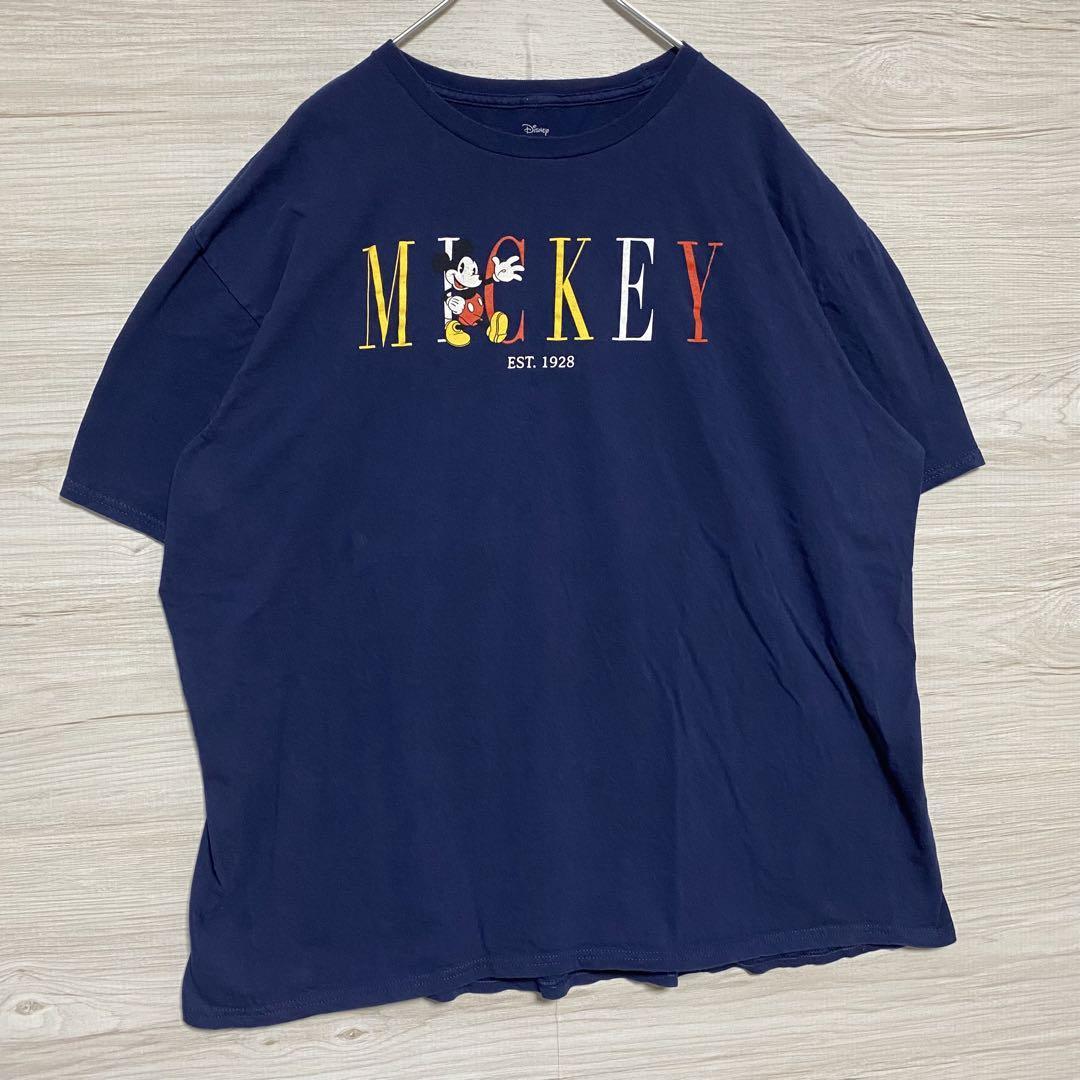 【入手困難】Disney ディズニー　ミッキー　Tシャツ　2XLサイズ　半袖　海外　一点物　キャラクター　ゆったり　ディズニーランド