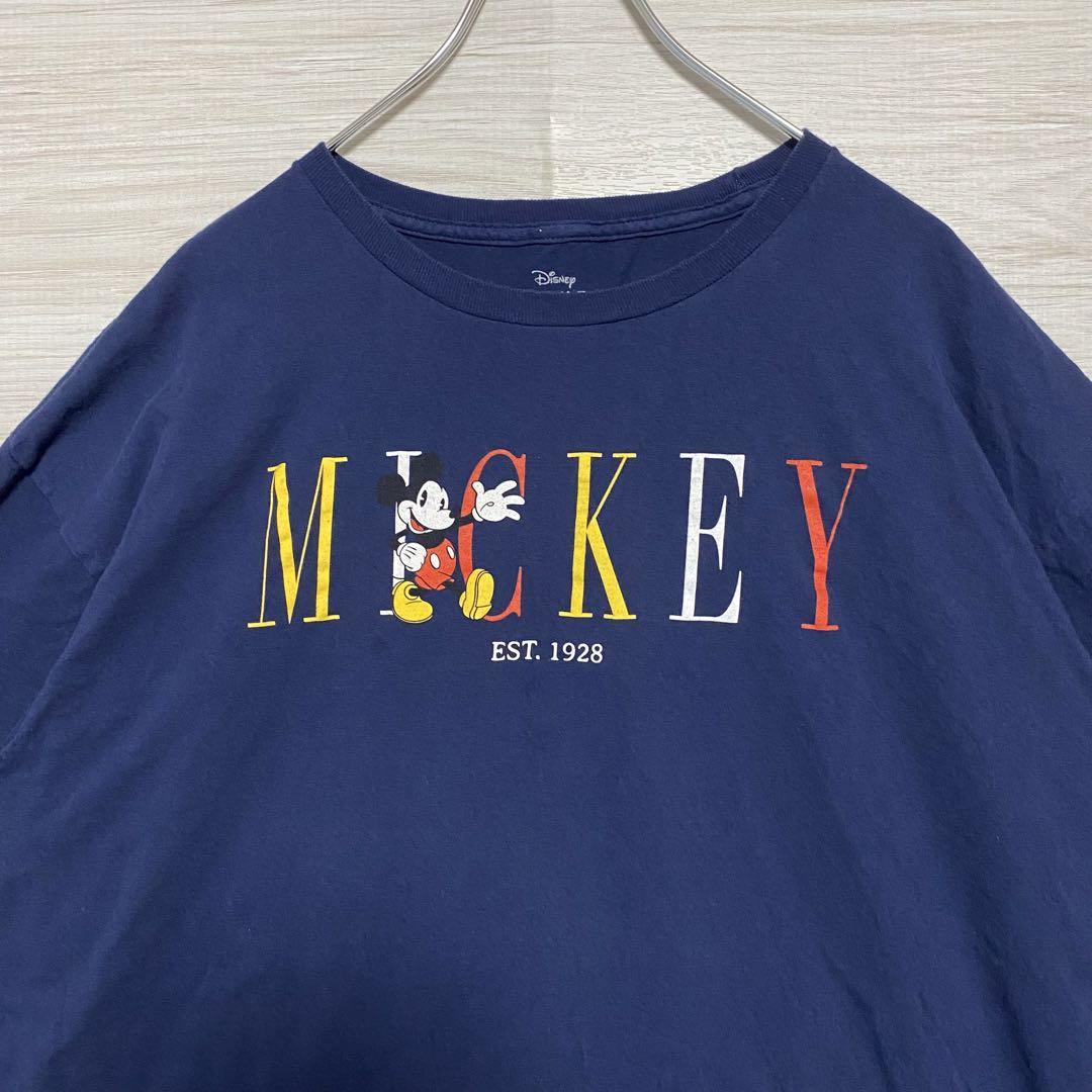 【入手困難】Disney ディズニー　ミッキー　Tシャツ　2XLサイズ　半袖　海外　一点物　キャラクター　ゆったり　ディズニーランド