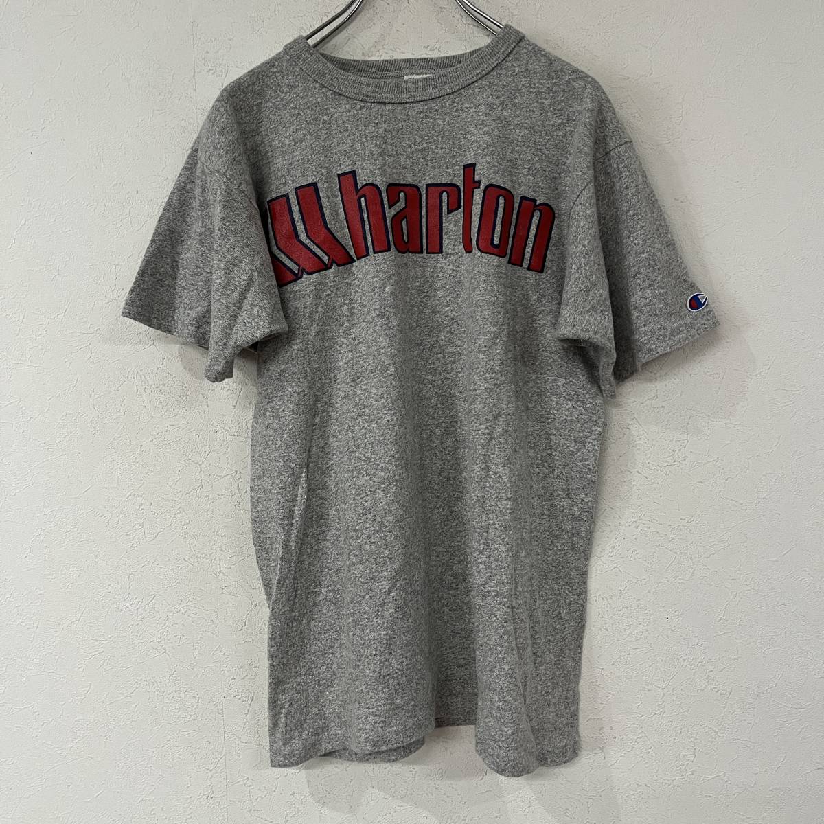 ビンテージ　80s　チャンピオン　USA製　Wharton　カレッジロゴ　Tシャツ　230418