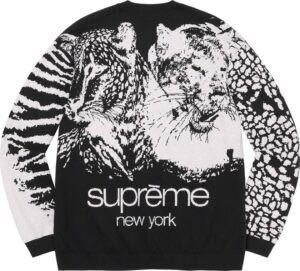 送料無料 S 黒 Supreme Big Cats Jacquard L/S Top Sweater 送料無料 S 黒 Supreme Big Cats Jacquard L/S Top Sweater