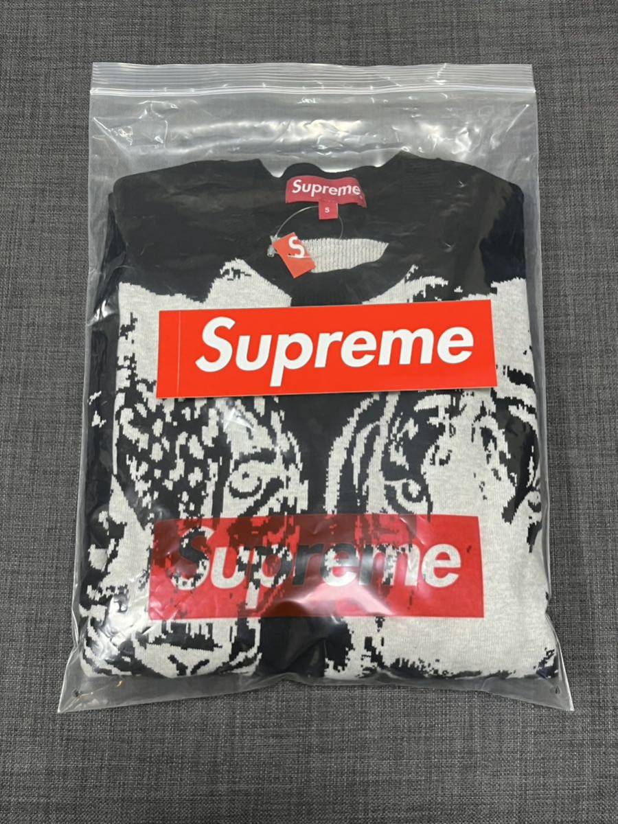 送料無料 S 黒 Supreme Big Cats Jacquard L/S Top Sweater 送料無料 S 黒 Supreme Big Cats Jacquard L/S Top Sweater