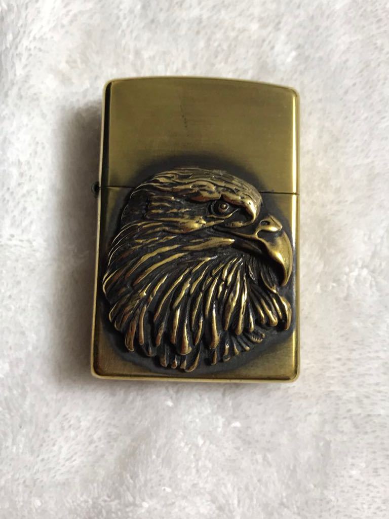 ZIPPO ジッポー ジッポ オイルライター　鷹　タカ　イーグル　eagle 中古品　メタル貼り　立体