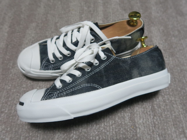 新品未使用★タグ付 CONVERSE JACK PURCELL BL-DM 黒 23.5cm コンバース ジャックパーセル ブリーチ加工デニム DENIM デニム _画像2