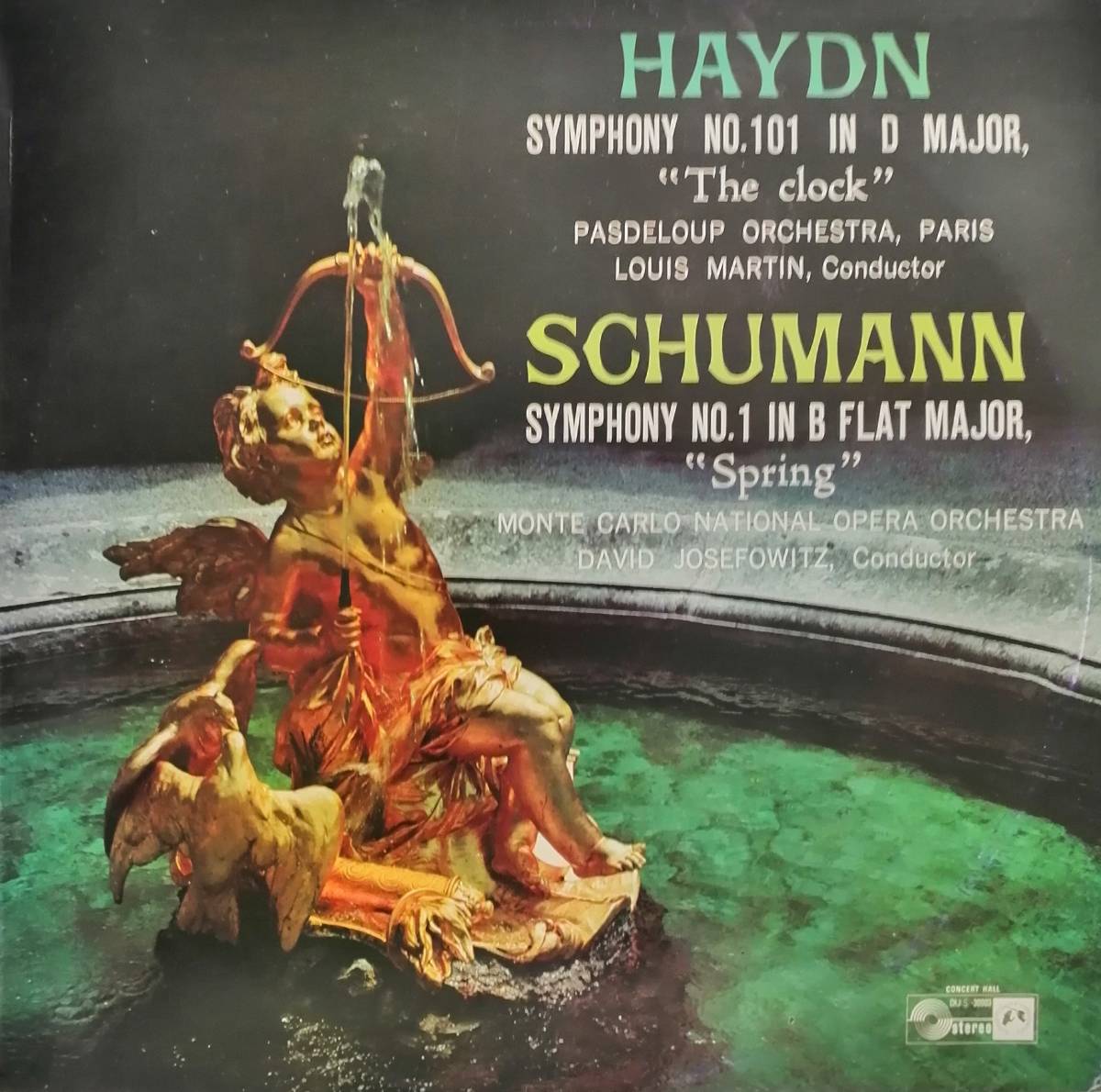 LP盤 ルイ・マルタン/Pasdeloup/デヴィッド・ジョセフォヴィッツ/Monte Carlo　Haydn 交響曲101番「時計」& Schumann 交響曲1番「春」_画像1