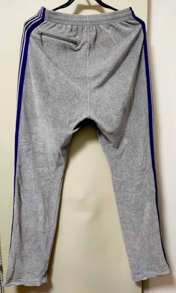 ニードルス トラックパンツ xs needles ベロア グレー パープル-