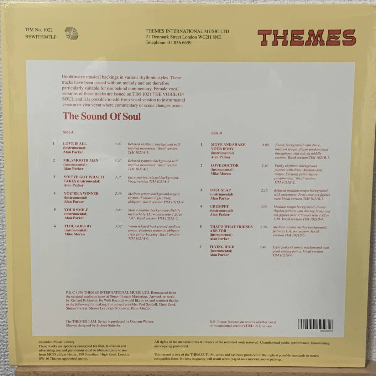 送料無料！THEMES Be with復刻 The Sound of Soul/ UKライブラリー / レアグルーヴ KPM 激レアの画像2